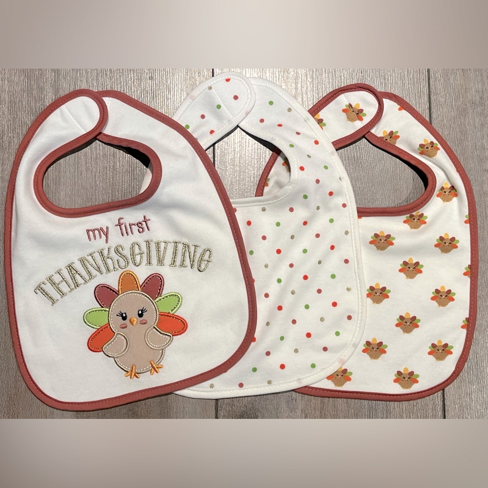 Baby Essentials “My First Thanksgiving” Holiday Bib Set of Three